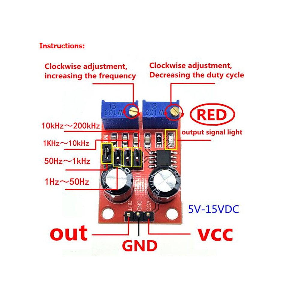 NE555 Pulse Frequency Square Rectangular Wave Signal Generator Stepper Driver