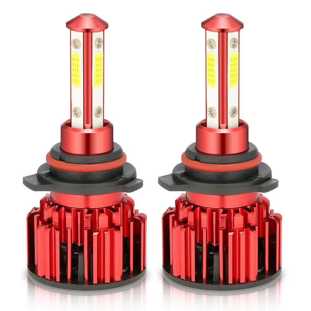 9012 HIR2 LED Headlight Bulbs Kit High Low Beam Super Bright 10000K Combo White