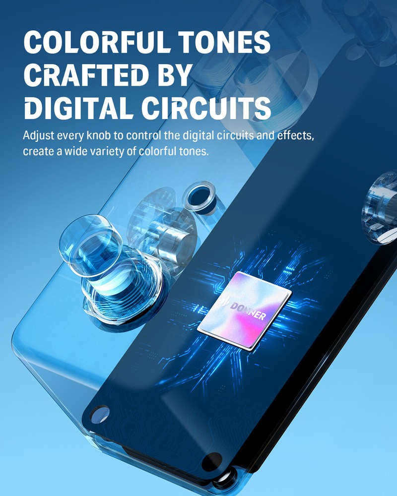 Donner Mod Square II Modulation Multi-effects Pedal Wah Chorus Phaser Flanger