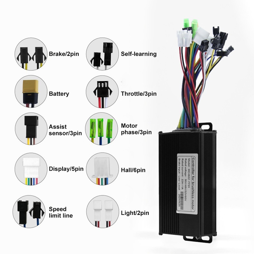 Scooter and E Bike Compatible Brushless Controller for Various Voltages