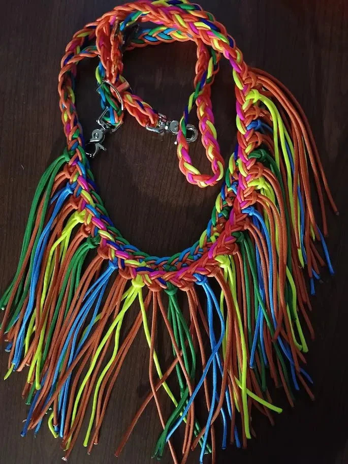 Rainbow Fringe Barrel Reins NEW