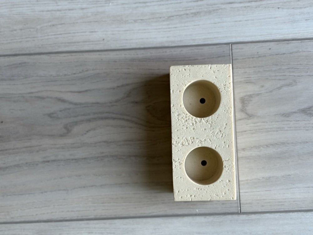 Travertine Candle Holder – Solid Natural Stone Modern Minimalist Decor