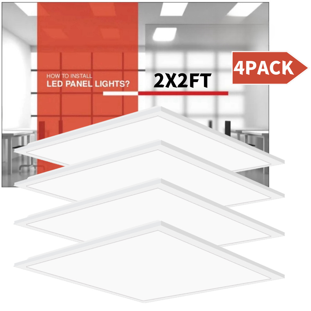 4Pack 2x2 LED Panel Light,5000K Daylight,Dimmable 0-10V Recessed Troffer Light