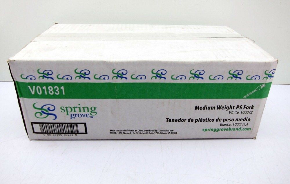 Case 1000 Spring Grove V01831 Medium Weight White Polystyrene Fork Disposable