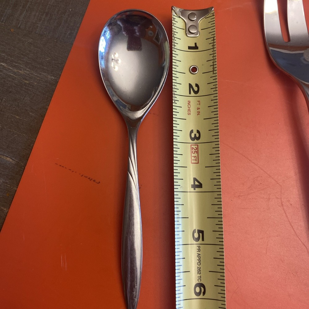 Stonegate Flatware- Solitude- Pie Serve- Ladle- Serving & Pickle Fork 6 Pieces