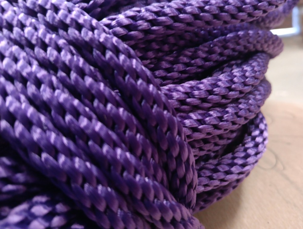 3/8” x 202ft. Solid Braid Polyester Rope. Made in USA. Purple