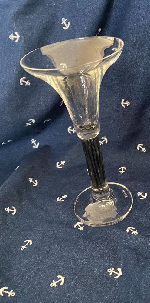Thomas Colonna Crystal Black Lines Candlestick