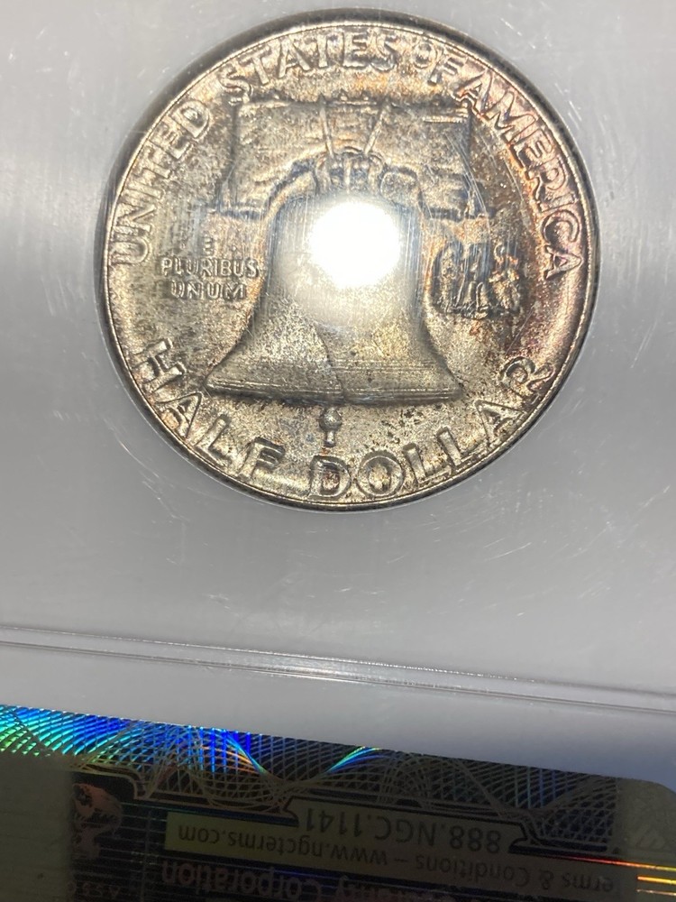 1957 Franklin Half Dollar NGC MS64 CAC Original Toned