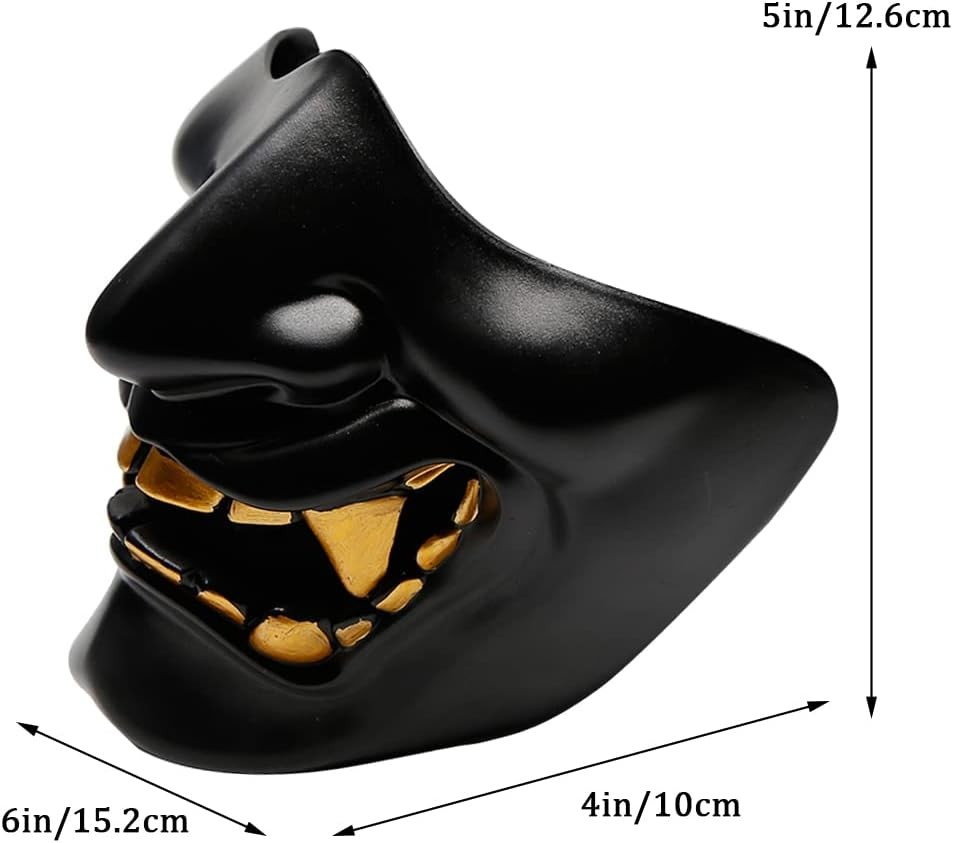 Evil Demon Kabuki Samurai Half Face Mask - Ultimate Airsoft Protection