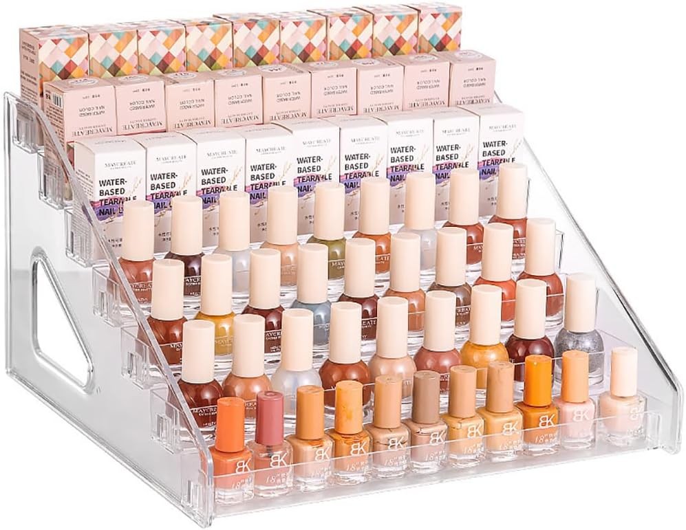 Clear Acrylic Nail Polish Rack, 7-Layer Organizer
