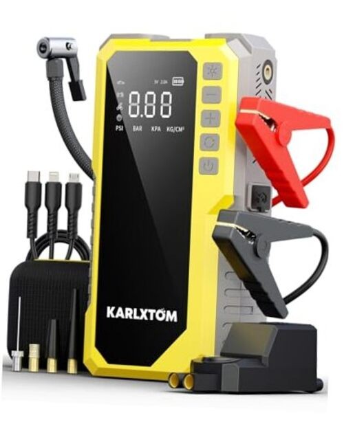 Car Battery Jump Starter with Air Compressor, 4500A Portable Car Jump Standard