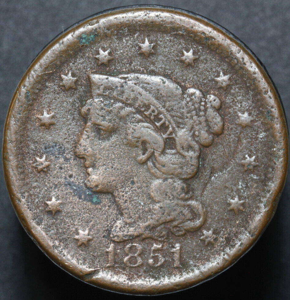 1851 Large Cent, Normal Date