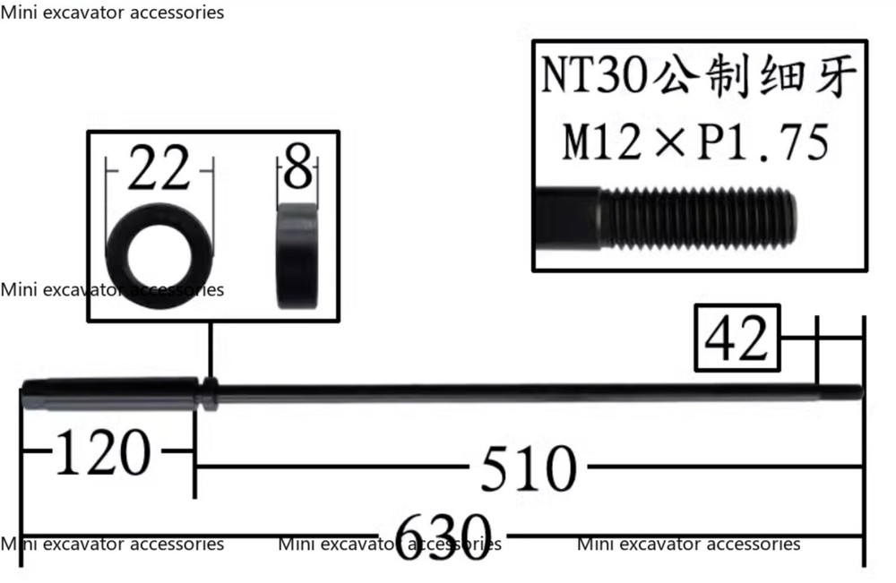 1SET Milling Machine part NT30 Drawbar Overall DrawBar M12*P1.75 Thread