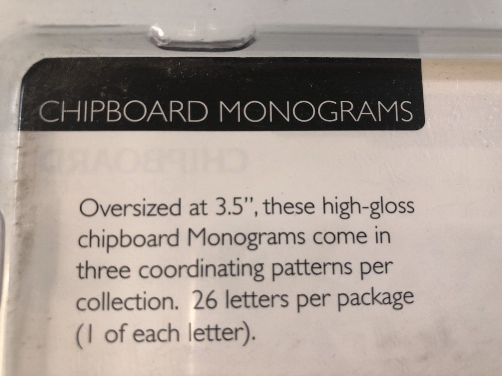 Fiskars Alphabet Chipboard Monogram MUMS THE WORD Pattern 3.5" Cloud 9 Design