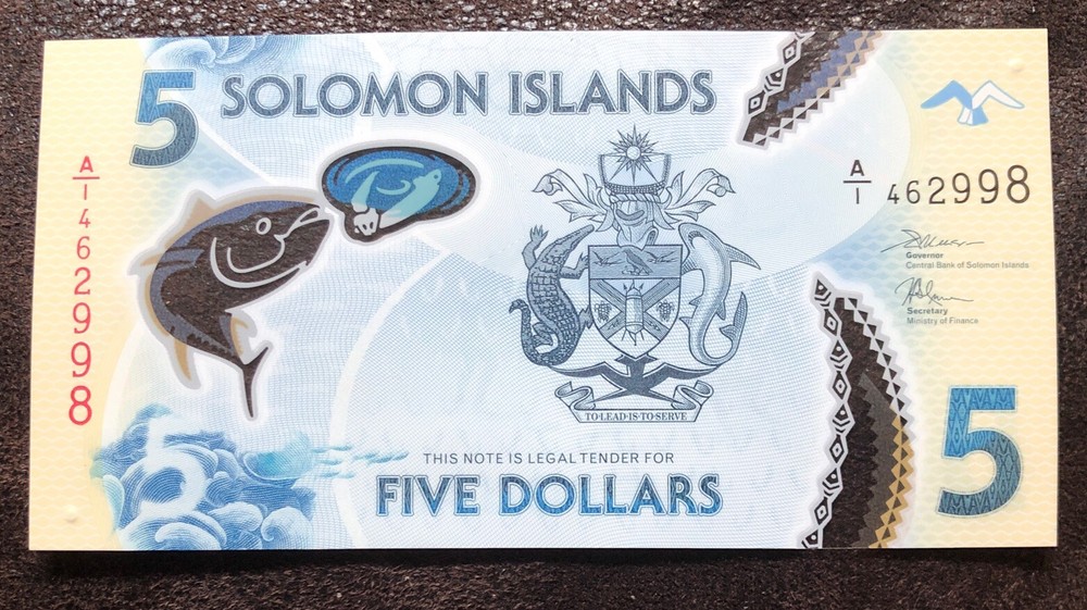 2019 Solomon Islands 5 Dollars UNCIRCULATED Polymer Banknote