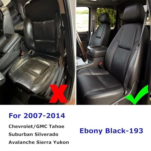 Driver or Passenger Side Bottom Replacement Leather Seat Cover Black