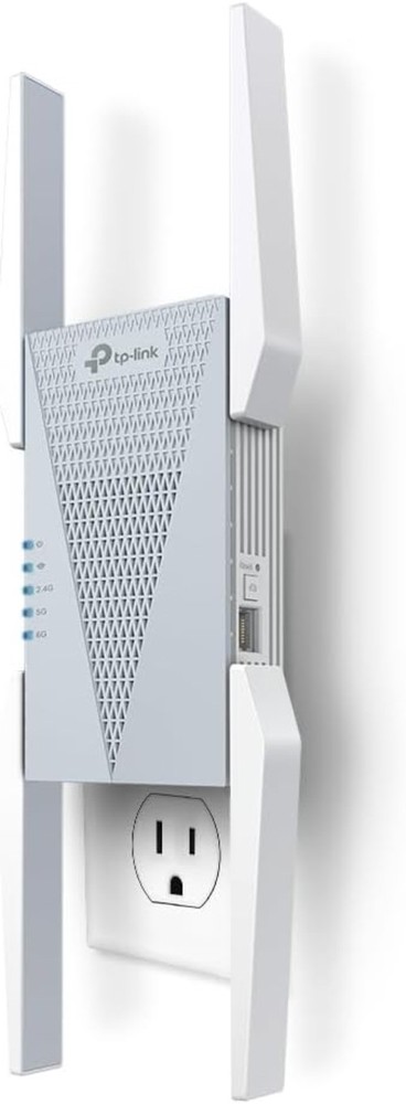 5.4 Gbps Tri-Band Wi-Fi 6E Range Extender - Coverage for 96 Devices 2800 Sq. Ft.