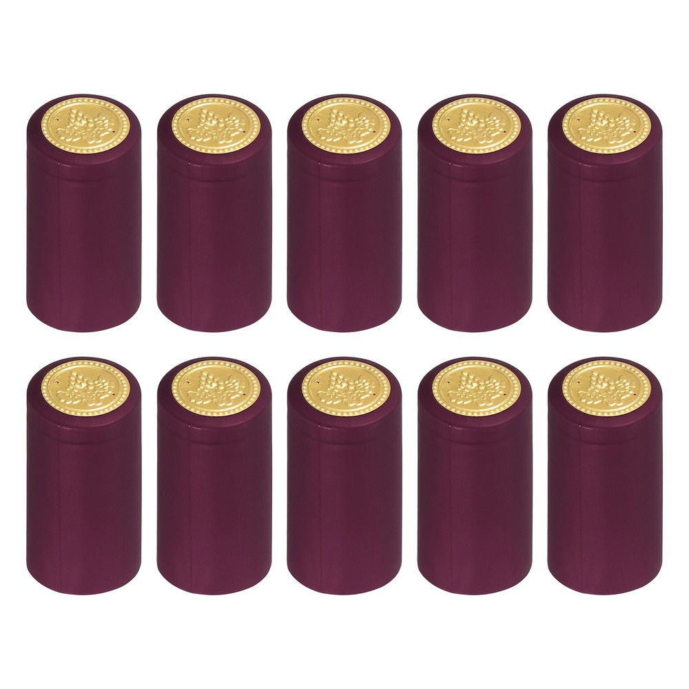 100Pcs PVC Heat Shrink Wine Shrink Wrap Cap 30x60mm Purple