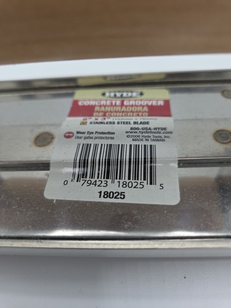 Hyde Concrete Groover 6"×3" #18025 NEW