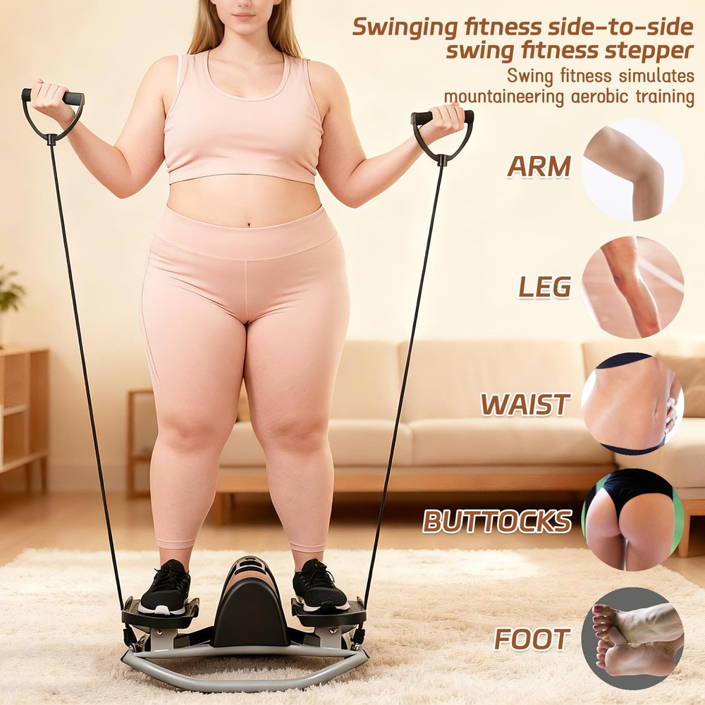 Rocking Stepper Side to Side, Portable Compact Lateral Motion Steppers, Track...