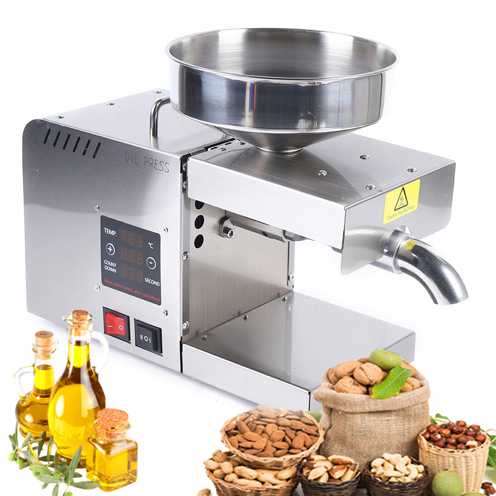 Automatic Oil Press Machine Cold & Hot Press 610W Oil Extractor Temp Adjustable