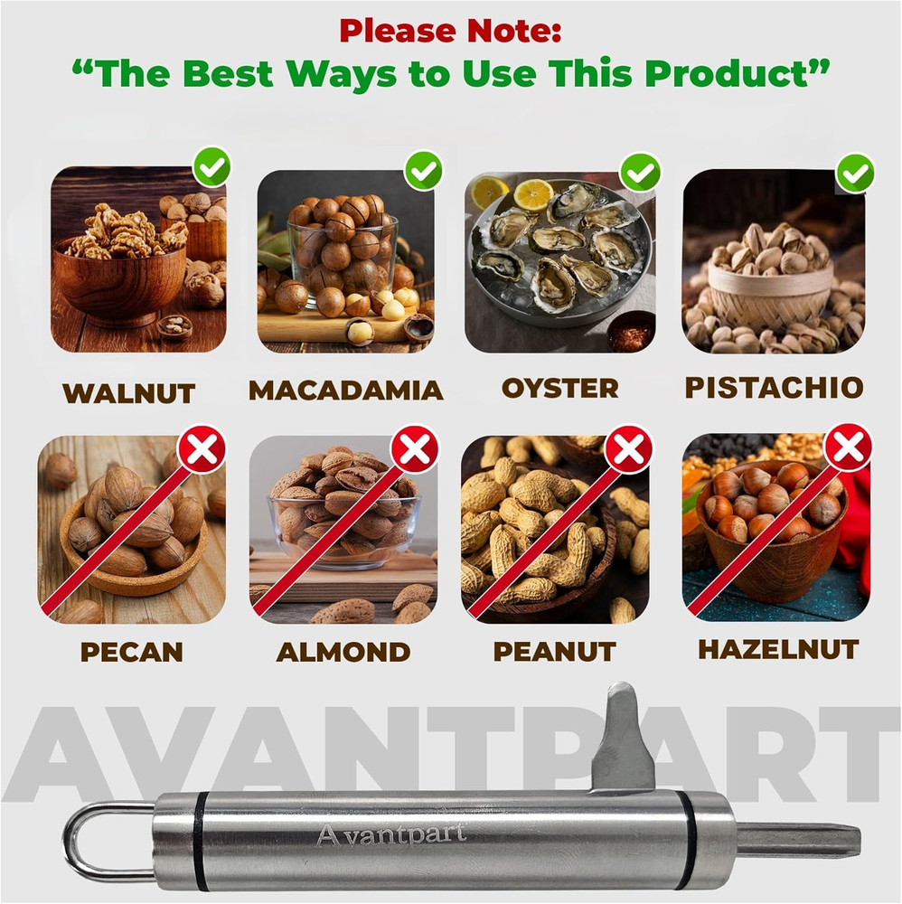 Professional Stainless Steel Walnut and Macadamia Nut Cracker Tool
