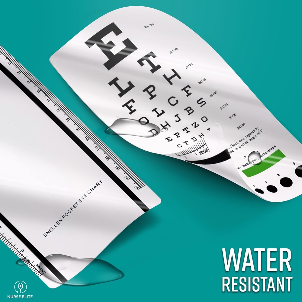 NURSE ELITE Pocket Sized Snellen Eye Chart for Visual Exam