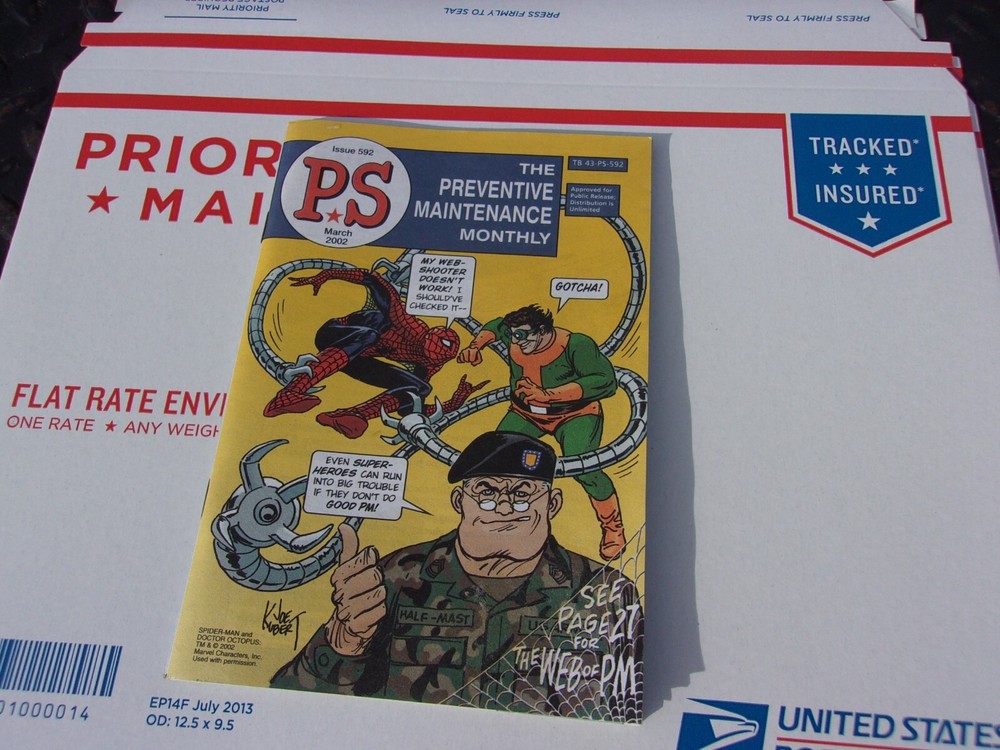 MILITARY  PS MAINTENANCE 2002 MONTHLY #592 SPIDERMAN SUPERHERO EDITION