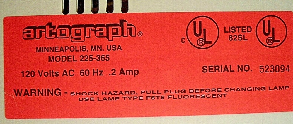 ART GRAPH LIGHT TRACER LIGHT BOX DRAWING SYSTEM 10" X 12"