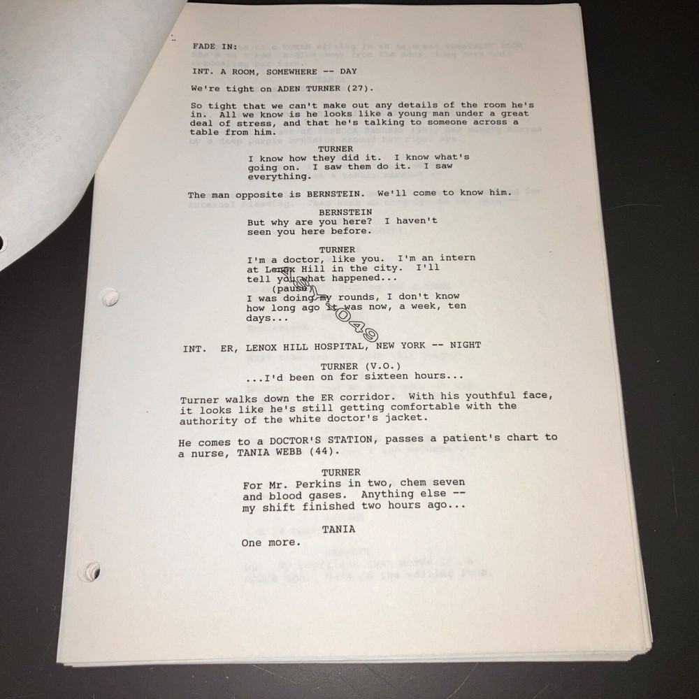 ASYLUM (10/20/98 Neil Moritz Unmade? Thriller Script Polish + COA!