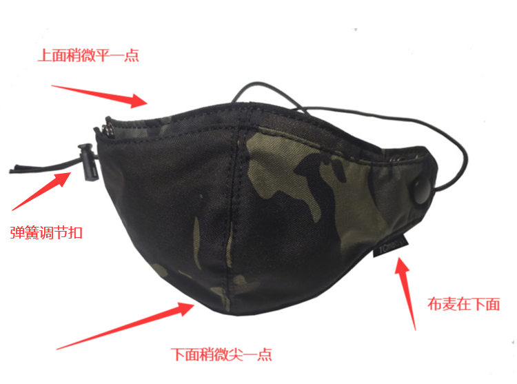 Tactical Riding Half Face Mask Double Layer Camouflage Face Shield