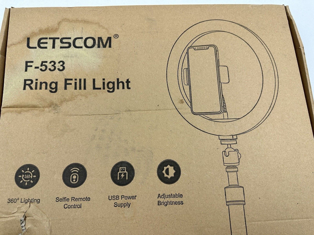 LETSCOM 10.2 inch Selfie Ring Light with Tripod Camera Ring light