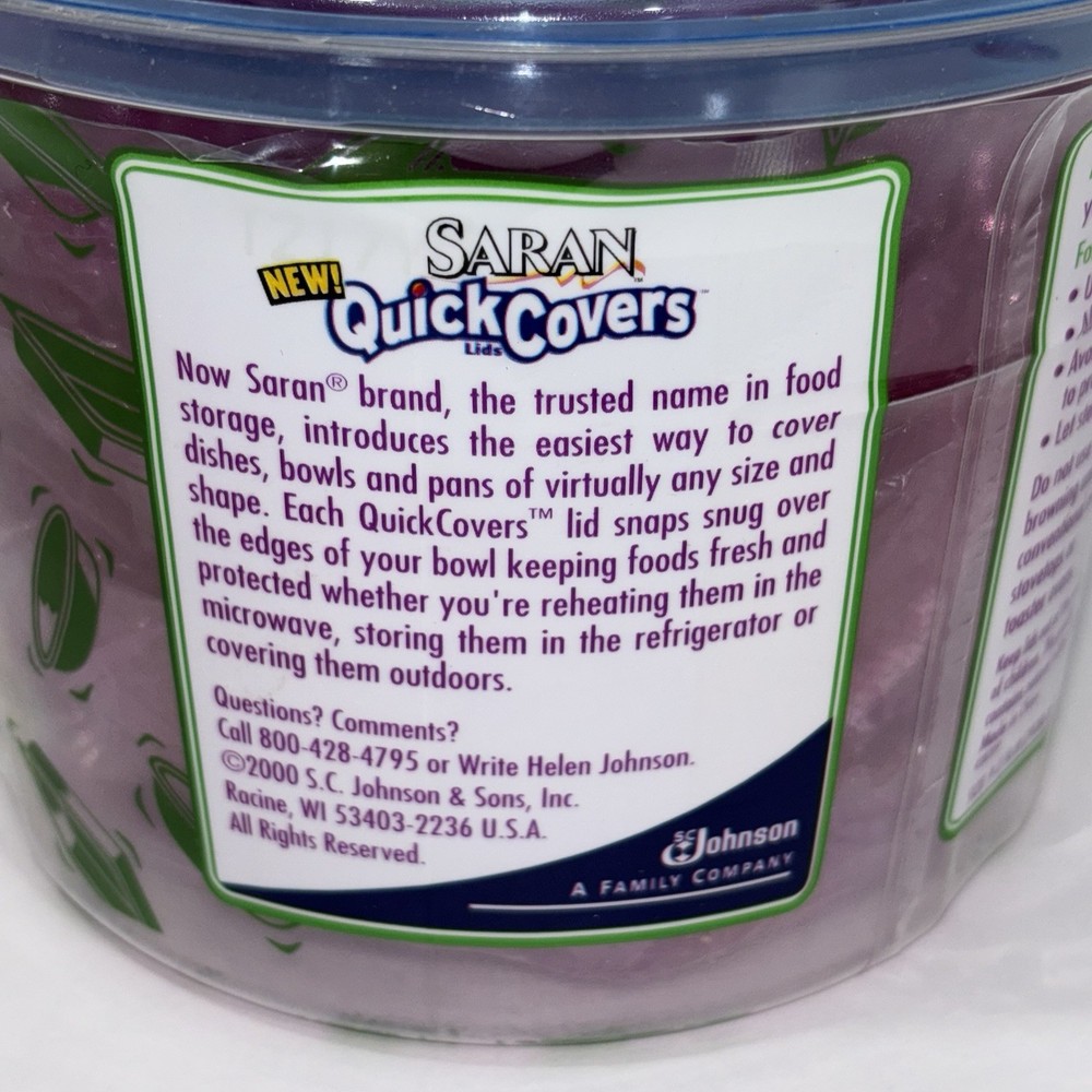 Saran Quick Covers Lid Y2K vintage 12 count Size Small Easy Quick Coverage