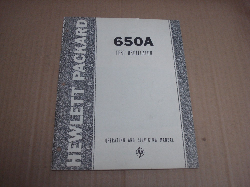 HP 650A Test Oscillator Operating and Service Manual 1959