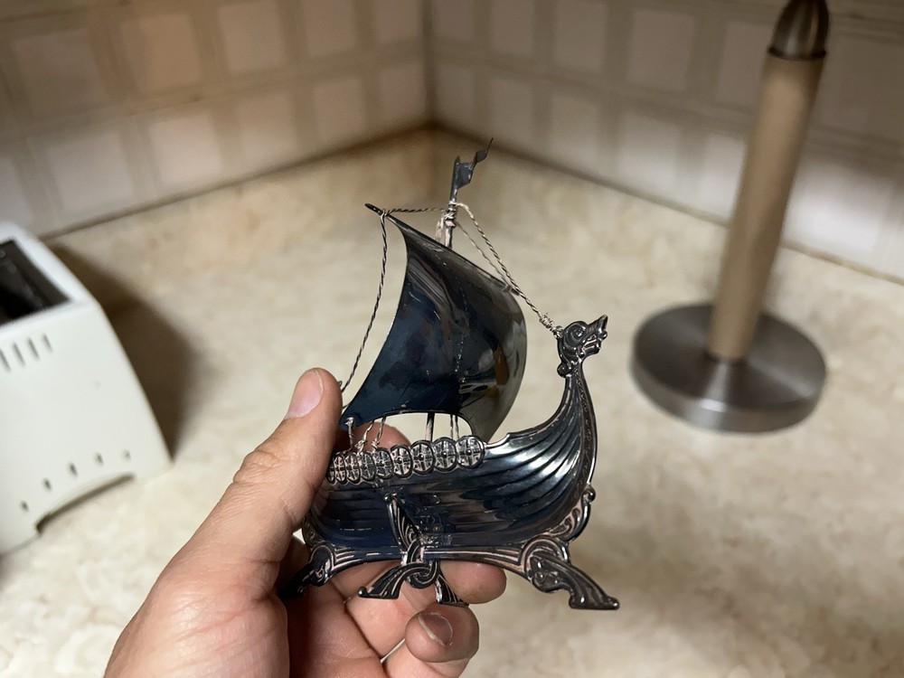 Vintage 830 Silver NorwayBrodrene Lohne Ship