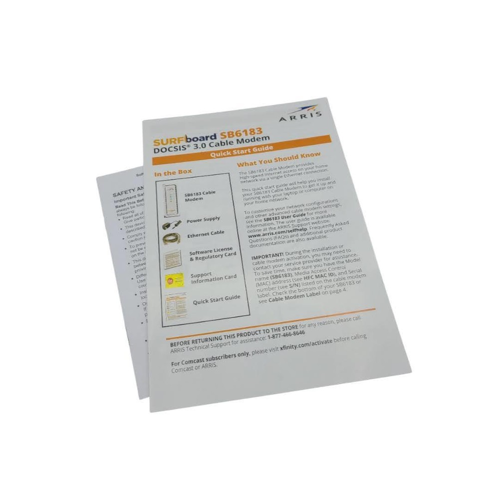 ARRIS® Surfboard® SB6183 Cable Modem, White