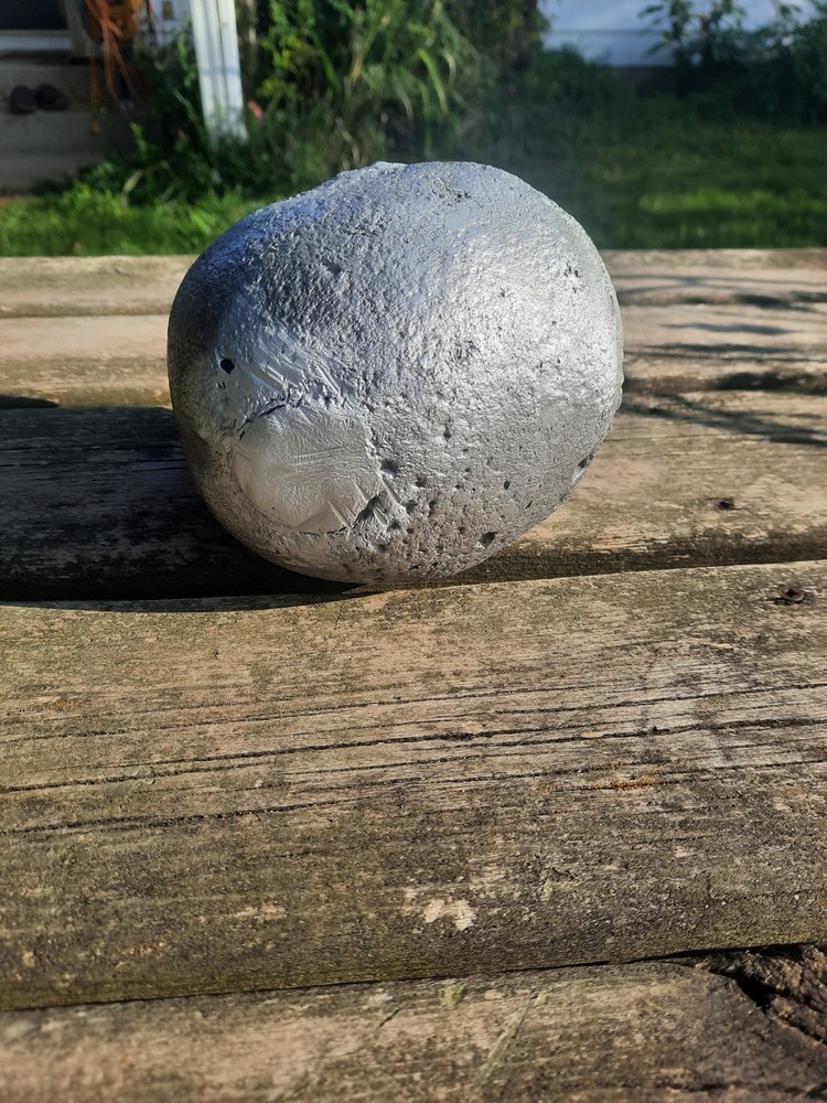 Large Solid Aluminum Hand Poured 8lbs. Halloween Human Skull