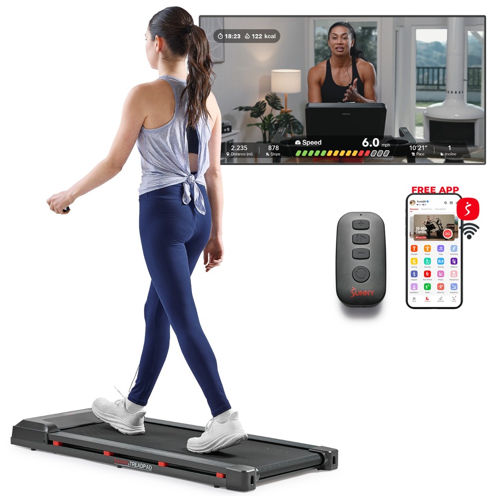 Smart WIFI Compact Cushioned Deck Walking Pad with Remote Bluetooth LED Display