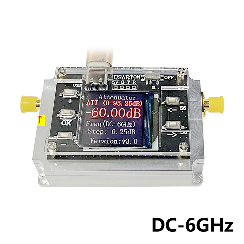 3G 6G 8G Digital Programmable Attenuator 90DB Step 0.25DB TFT Display CNC