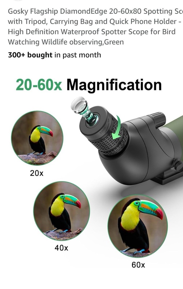 GOSKY Spotting Scope 20x60x80