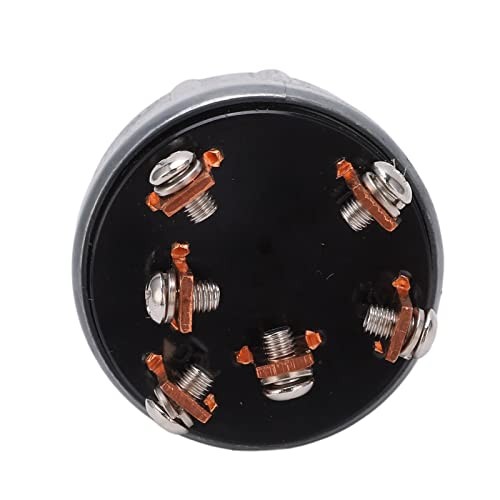 6-Pin Excavator Ignition Start Switch - Silver, Push Button, Ignition, Manual,