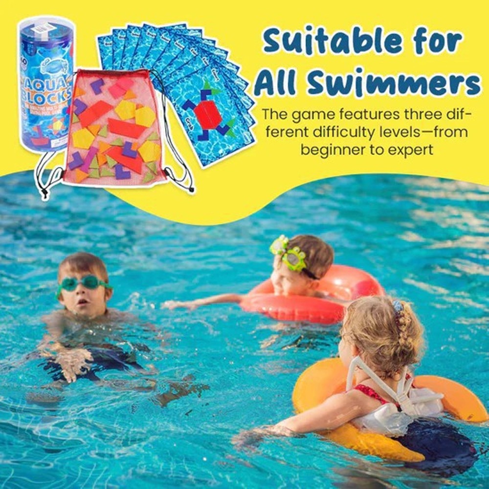 Aqua Blocks Pool Diving Game- Set Includes 40 Multi-Shape Sinking Toys