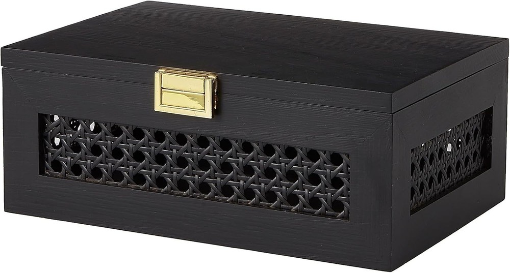 Rustic Pine Wood Keepsake Box Organizer