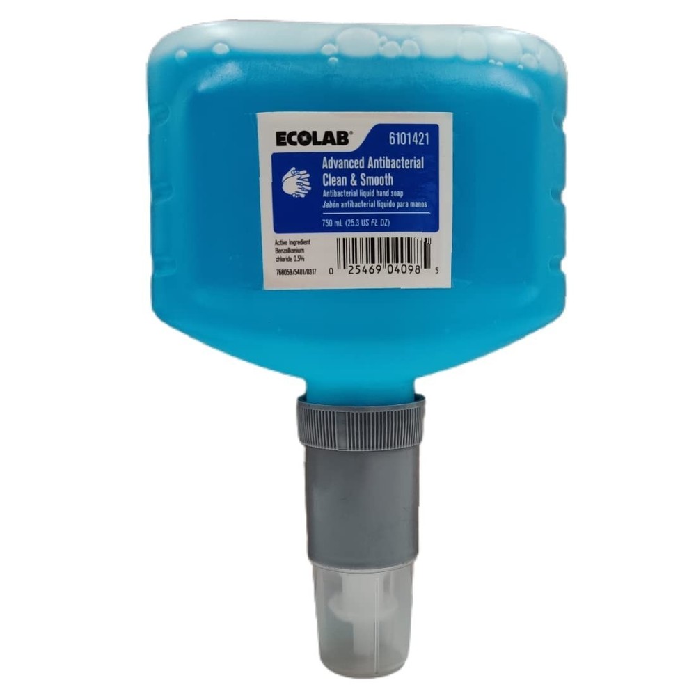CS, 6 ea, Ecolab Advanced Antibacterial Clean & Smooth Liquid Hand Soap - 750 ML