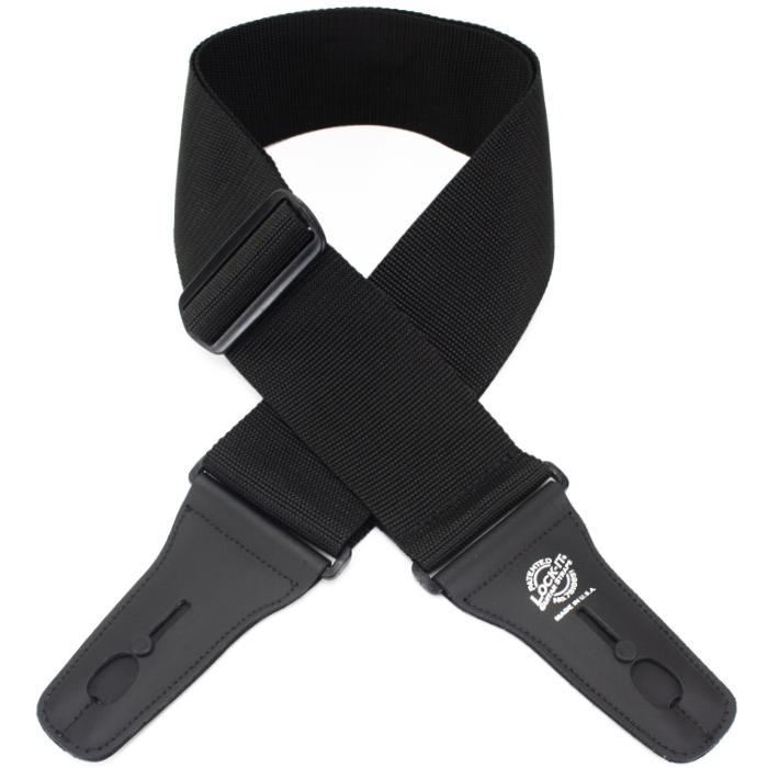 Lock-it Straps 3" Poly Guitar Strap, Black