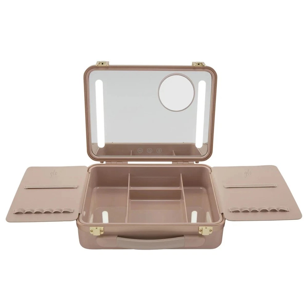 Glo Tech Beauty Case With LED Mirror - Pink - Light Use