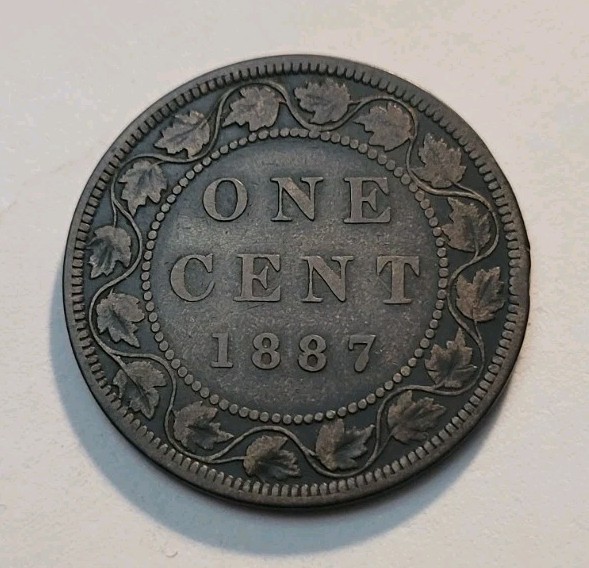1887 Canada One Cent Queen Victoria Large Cent