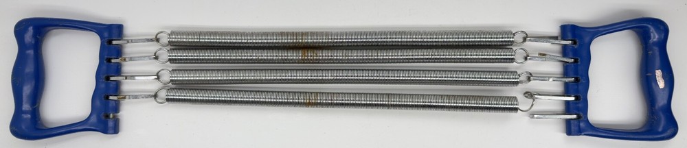 Vintage Chest Pull Metal Spring Resistance Exercise Shoulders Home Gym Handles