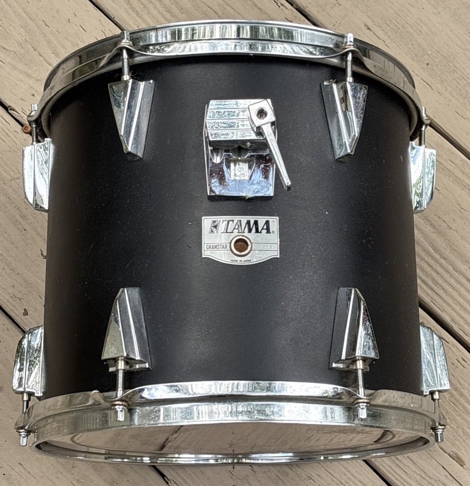 Vintage Tama Granstar 12" Tom Drum Flat Black Wrap Japan