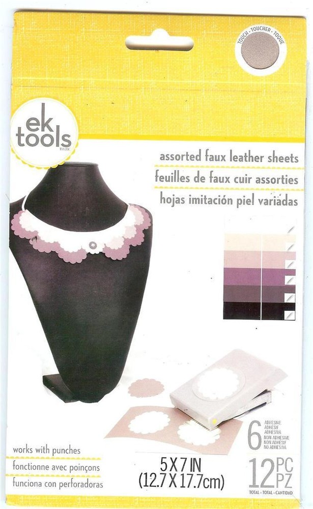 ek tools ASSORTED FAUX  LEATHER SHEETS 8 PCS Use W/ Punches On a hard Surface